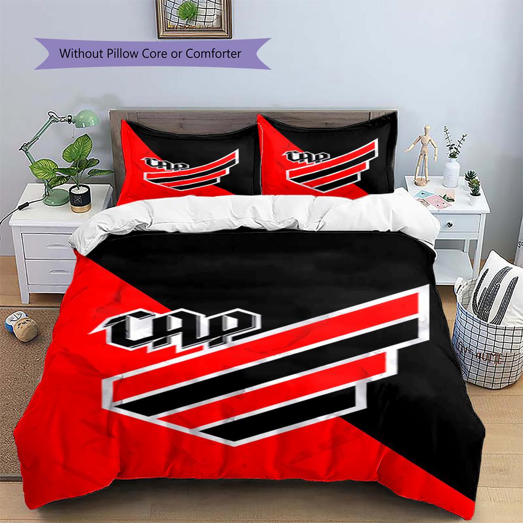 Athletico Paranaense Pattern Bedding Set Quilt Cover Pillowcase Home Decor Gift (1 * duvet cover + 2 * pillowcase, without core)