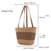 New Shoulder Straw Bag Women's Bag Striped Woven Bag Large Capacity Tote Bag Handbag Women's Travel Beach Bag