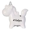 [R2908] - Ceramic Piggy Bank 'Licorne My Unicorn' Silver White (#unique) - 12x12x5cm