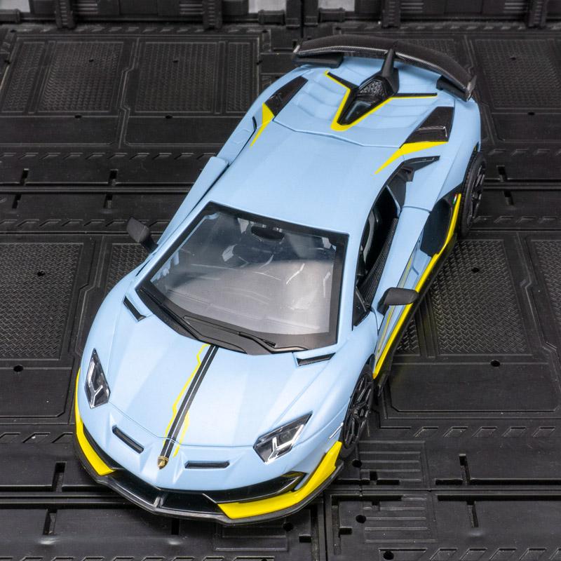 1:24-масштабная миниатюрная модель суперкара Aventador SVJ63 из сплава, откидной автомобиль со звуком и светом для детей и взрослых, коллекция подарков