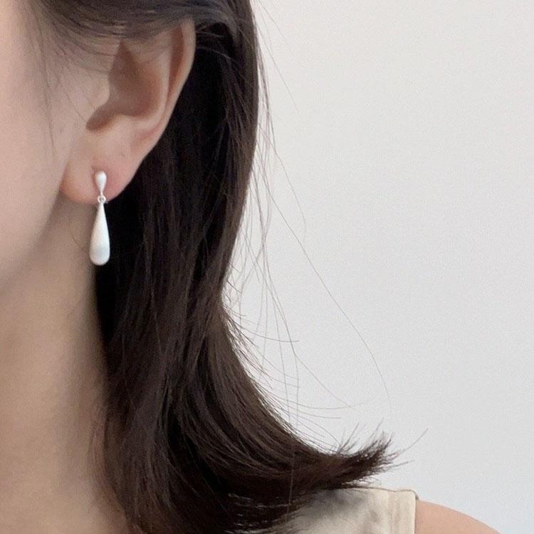 BF CLUB 925 Sterling Silver Earrings For Women Trendy Simple Retro Waterdrop Earring Jewelry Prevent Allergy Party Accessories
