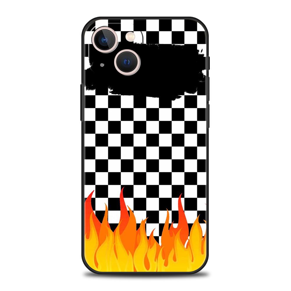 Роскошный мягкий чехол из ТПУ для iPhone 17 Air 16E 16 11 15 14 Pro MAX 12 13 7 8 Plus X XR XS SE 2022 Чехол с рисунком в виде шахматной доски