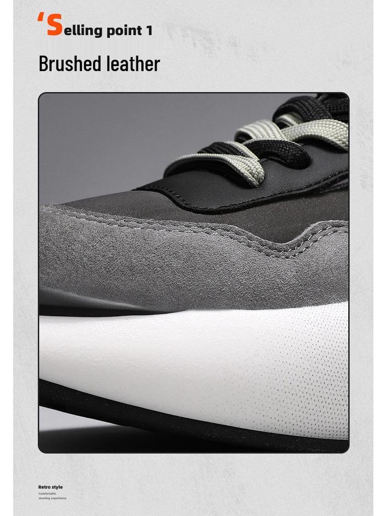 Мужские дышащие кожаные модные кроссовки класса люкс - Универсальные, на толстой подошве, увеличивающие рост папины кроссовки для осени и зимы