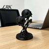 Абстрактная статуэтка черепа в стиле флюид арт, цельнолитая фигурка, 3D-печатное двойное арт-украшение, персонализированная статуэтка для декора стола, украшение в темном стиле