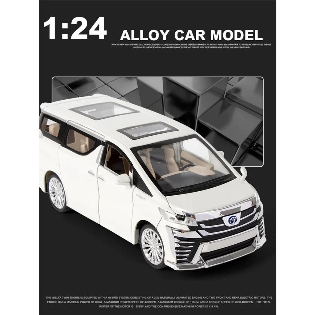 1/24 TOYOTA Vellfire MPV литая модель автомобиля игрушечные машинки из металла имитация модели автомобиля коллекция звуков и света детские подарки