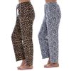 Keanu Womens/Ladies Fleece Leopard Print Lounge Pants (Pack of 2)