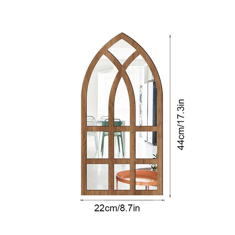 Imitation Window Arch Design Acrylic Mirror Wall Sticker Self-adhesive Decals Home Living Room Background Art Wall Decor Mirror