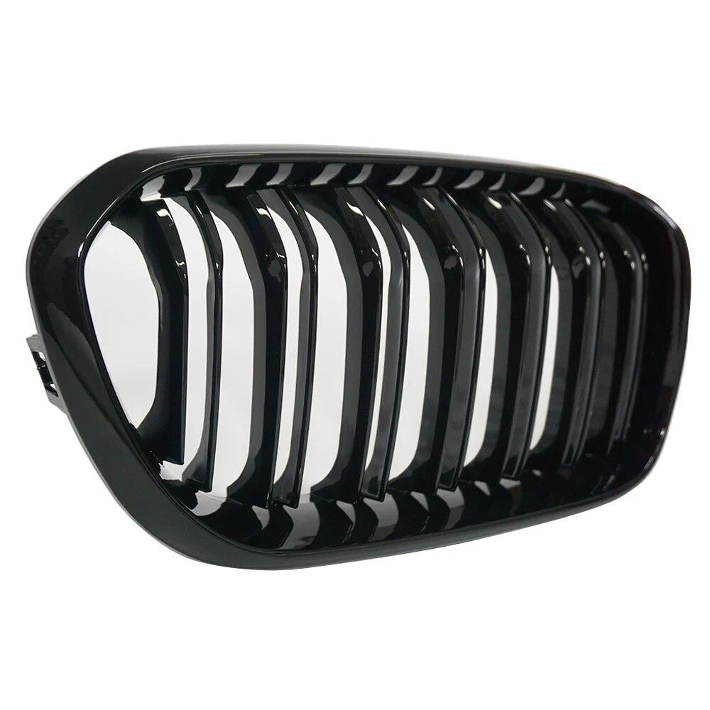 2PCS Car Front Bumper Kidney Grills For BMW F20 F21 LCI 120i 1Series 2015-2017 Double Slat Line Replacement Grill Racing Grille