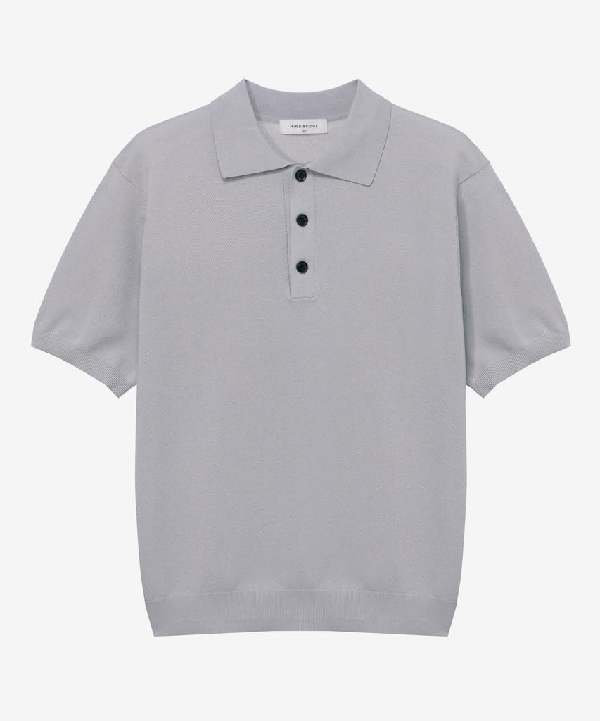 MINDBRIDGE [Couture] Collared Semi-Overfit Minimal Short Sleeve Knit - 2 Colors