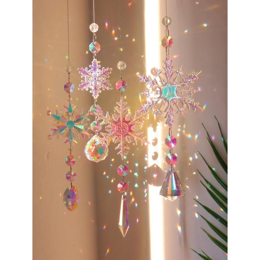 Dreamy Snowflake Crystal Rainbow Pendant for Windows & Christmas Trees