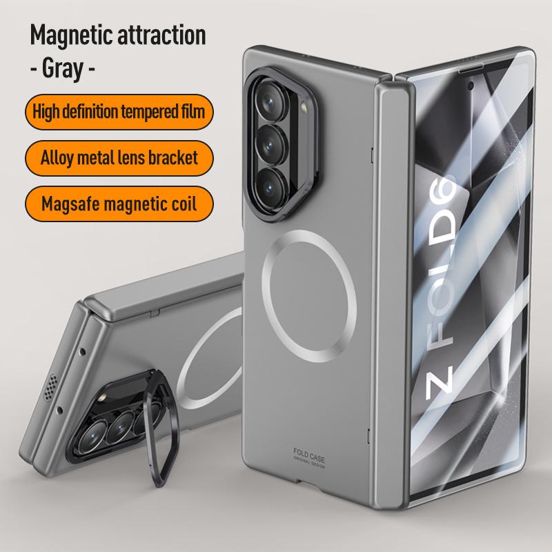 Магнитный шарнир Линза Скрытый кронштейн Чехол для телефона Для Samsung Galaxy Z Fold 7 6 5G Для Magsafe Пленка для защиты экрана Ударопрочный чехол
