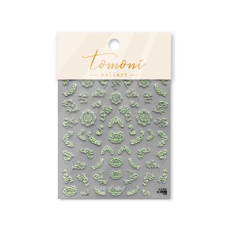 Наклейка для ногтей с рельефным узором «Нефрит» своими руками. Креативные декоративные наклейки.