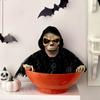 Electric Skeleton Halloween Candy Bowl Glowing Plastic Fruit Bowl Battery Powered Halloween Ghost Ornament Gift