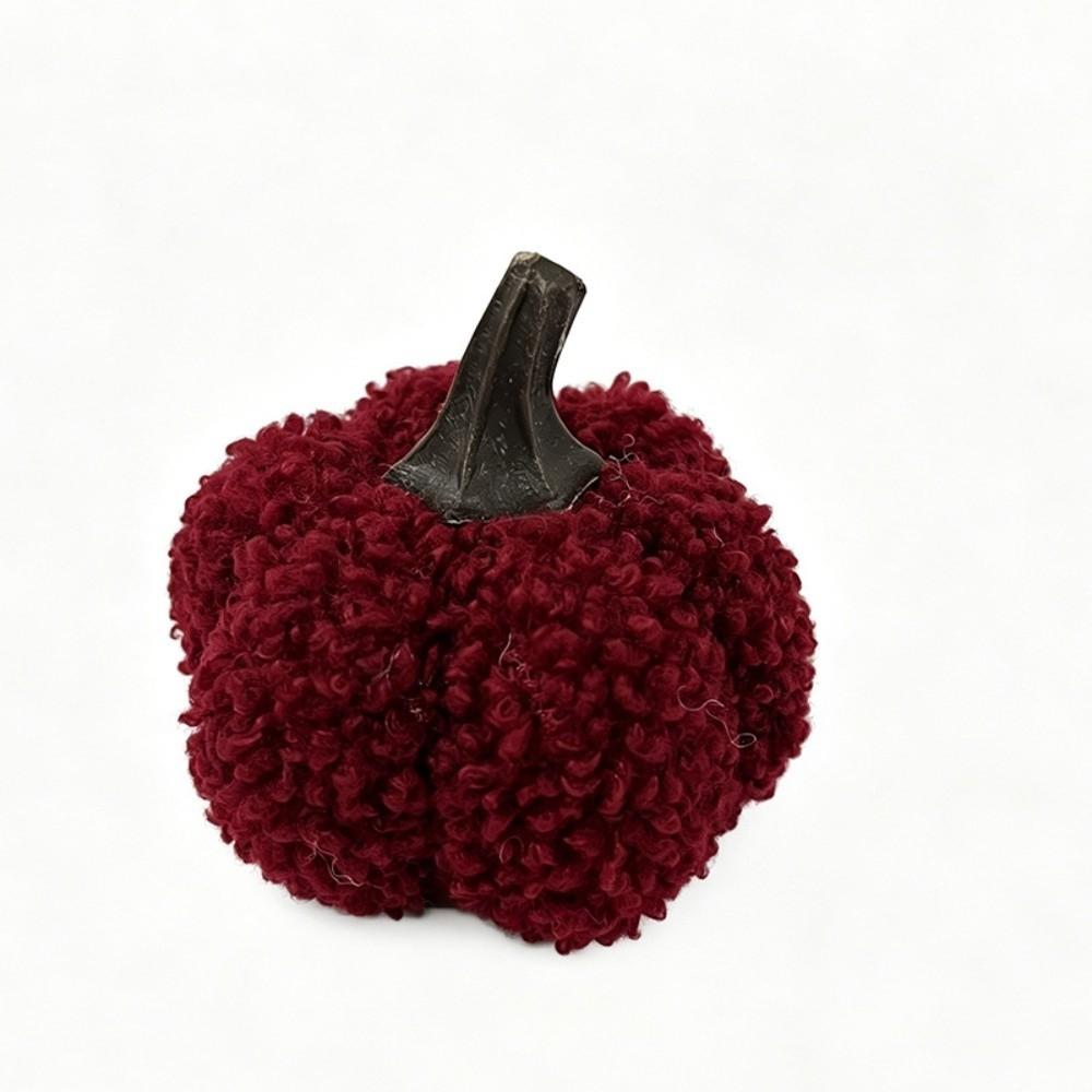 Lamb Wool Lamb Wool Pumpkin Mini Size Halloween Ornament Artificial Pumpkin Halloween Party