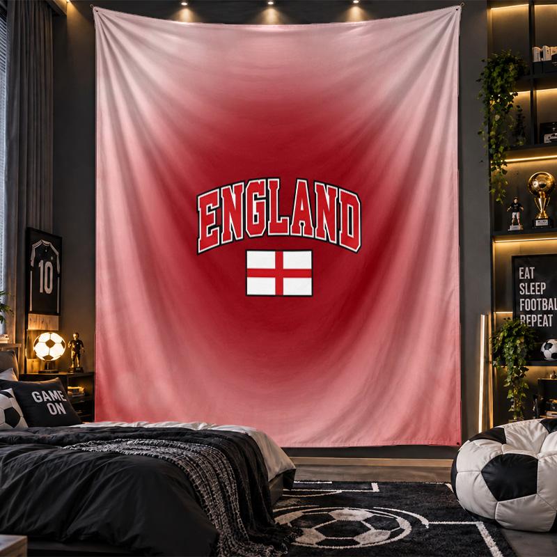 Wall Hanging Tapestry England Football Print Cloth for Living Room Bedroom Home Decor