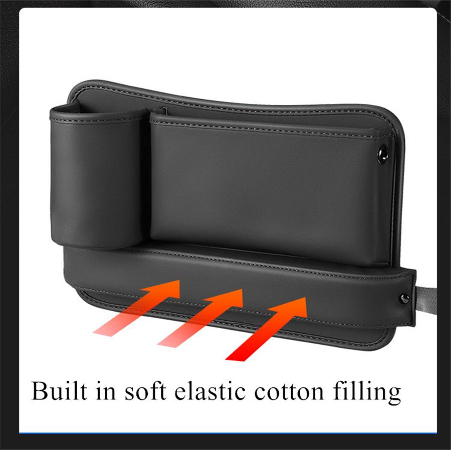 Multifunction Seat Gap Storage Bag For Car Seat Gap Filler With Phone Cup Holder PU Leather Car Interior Crevice Organizers Box Left Side