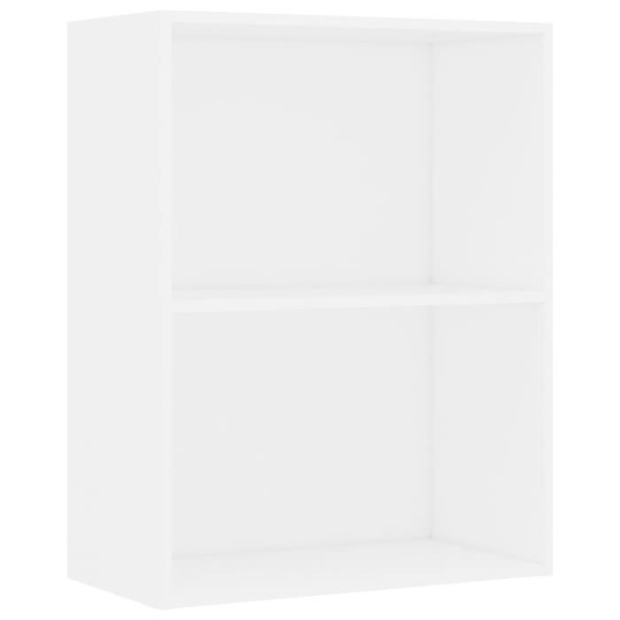 Bibliothèque - vidaXL - 2 niveaux - Blanc - 60x30x76,5 cm - Bois d'aggloméré