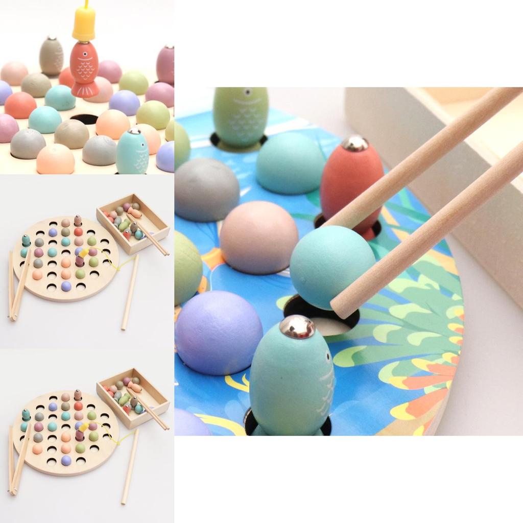 Развивающий деревянный магнитный набор для рыбалки для детей 36 Игрушка для тренировки внимания и концентрации