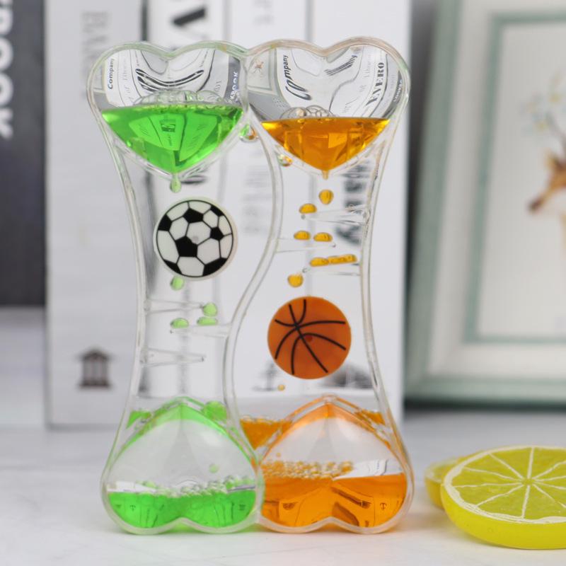 Двухцветный жидкий таймер-песочные часы: Орнамент «Персиковое сердце-вертушка» — Идеальный новогодний подарок для студентов