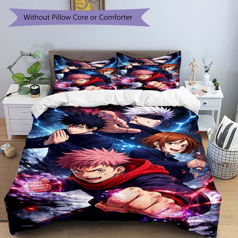 Powerful Anime Heroes Print 3Pcs Bedding Setduvet Cover With 2 Bedropillowcase Home Birthday Gift