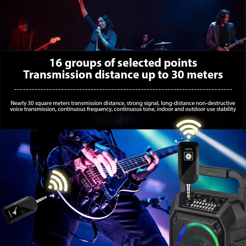 Беспроводная гитарная система, перезаряжаемый 2.4G гитарный передатчик и приемник, набор для передачи в реальном времени
