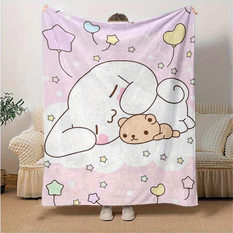 1pc, Sanrio Cozy Home Decor: Flannel Throw Blanket for Bedroom, Living Room, Travel, Camping, Car, Beach, Office Naps, Perfect Gift with Adorable Bear