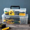 Household Tool Storage Box for Hardware and Sundries, Portable Plastic Box with Tweezers and Screwdriver. Durable Parts Organizer.
