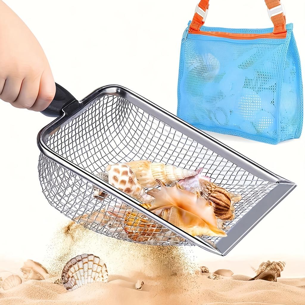 1/2 шт. Лопата садовая из нержавеющей стали с фильтром с маленькими отверстиями, для сада, пляжа, сетчатая лопата, игрушка для пляжного отдыха, игра с ракушками, сетчатая лопата для переворачивания почвы