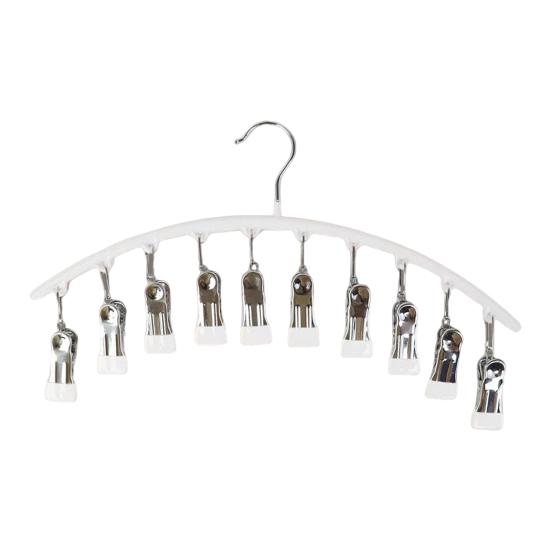 Вешалка для хранения в шкафу с 10 зажимами, большая вместимость, прочная, несущая, ветрозащитная, многофункциональная
