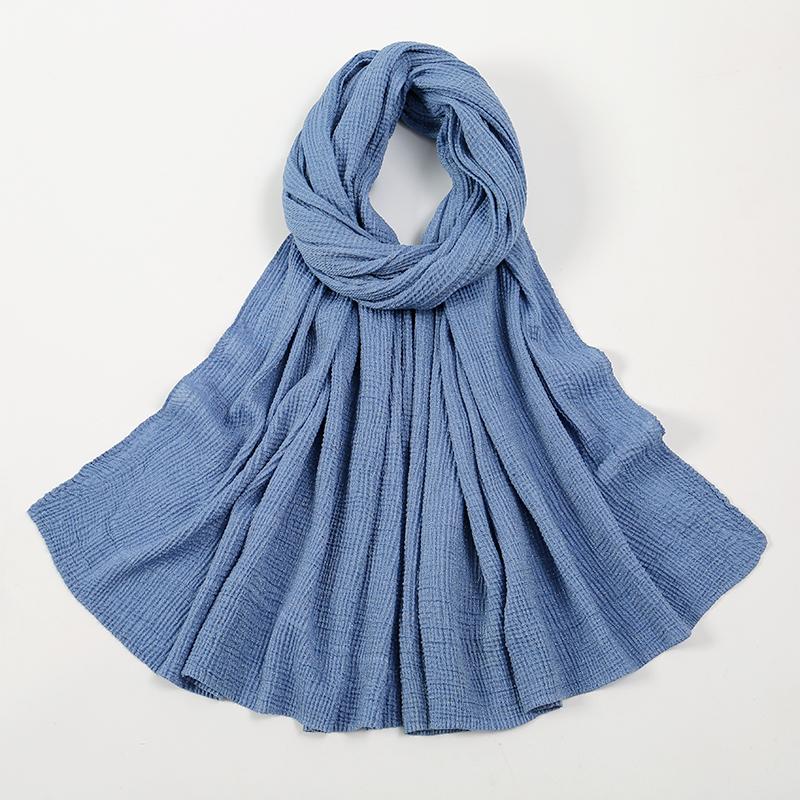 Новый жатый хлопковый хиджаб-шарф женский тюрбан мусульманская шаль однотонная бандана дышащие женские шали фуляр блестящие хиджабы Рамадан