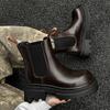 Британские ботинки Martin с крошкой и большой головой, черные ретро-ботинки в стиле локомотив, толстая подошва, увеличивающая рост, ботинки Chelsea 66612-J