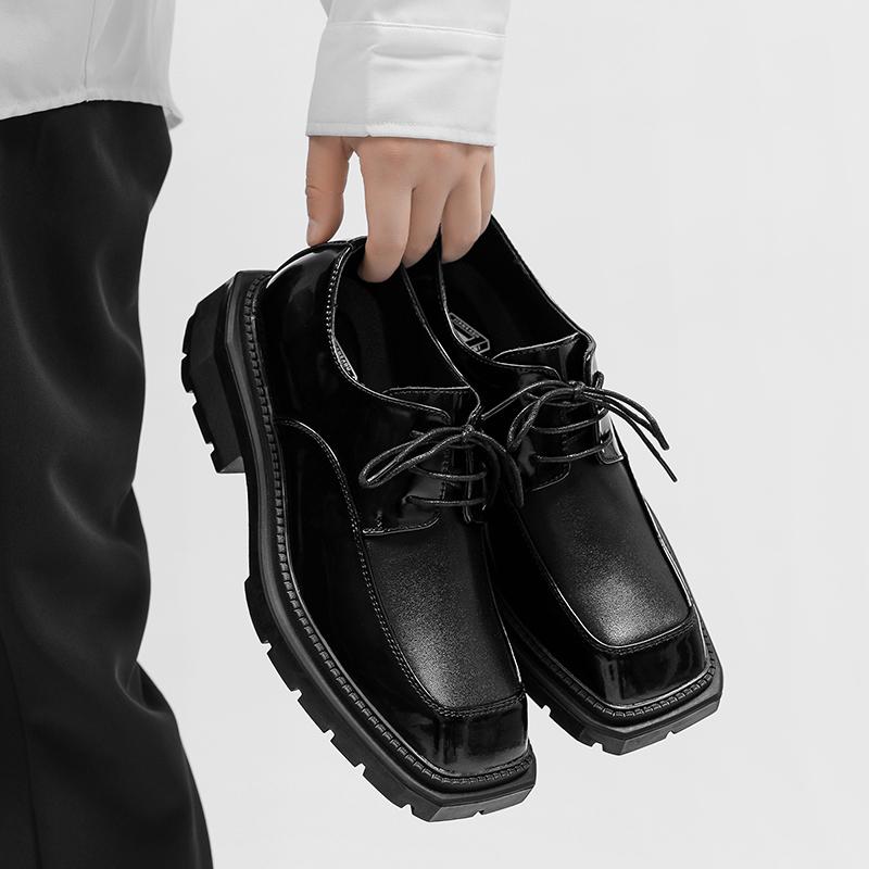 Fashion Summer Spring Men Leather Flats British Style Breathable Male Formal Shoes Casual Round Toe Thick Bottom Business Man Derby Shoe