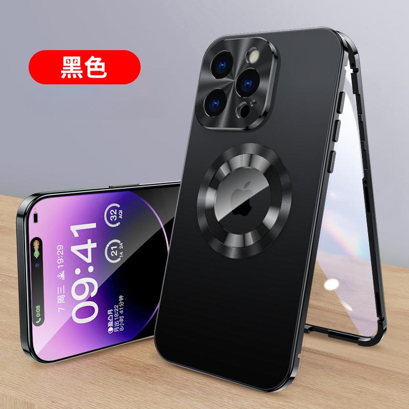 Для iPhone16 15 14 Plus 13 12Pro Max полностью алюминиевый металлический магнитный чехол двухсторонняя защита противоударный чехол протектор экрана