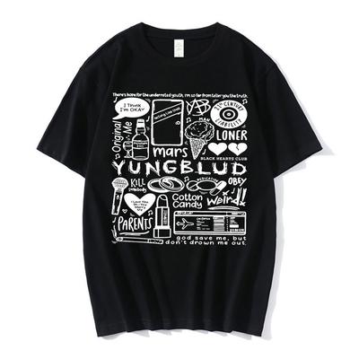Футболка с принтом Yungblud, унисекс WoUnisex, футболка большого размера с круглым вырезом и короткими рукавами, футболка в стиле хип-хоп, футболки унисекс с графикой, уличная одежда