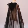 Transparent Mesh Ghost Cloak Dress Up Hooded Cloak Funny Women Halloween Costume  Cosplay