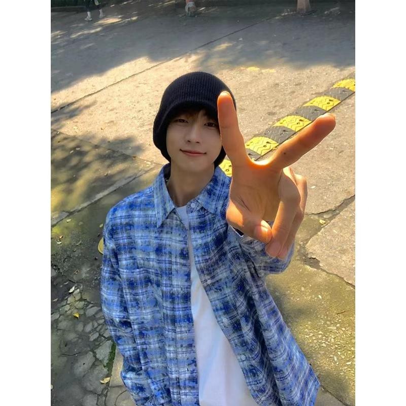 Hap Casual Long Sleeve Shirt Men's Spring and Autumn 2025 New Fashion Brand Retro Plaid Shirt Coat