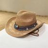 Woven Western Cowboy Hat Ethnic Style Panama Cap Fashion Summer Hat  Fishing