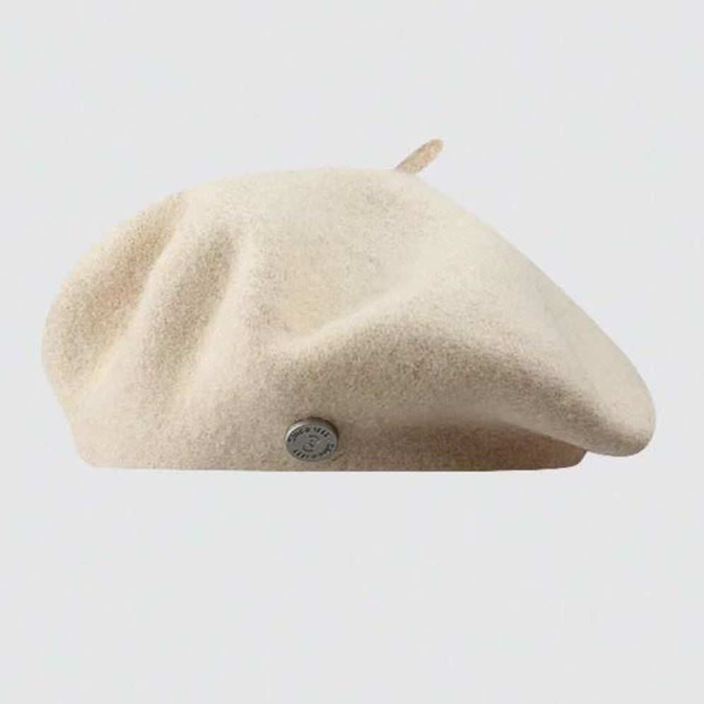 New black woolen beret women's autumn and winter British face small high-end painter hat