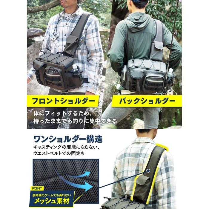 PYKES PEAK Fishing Bag Tackle Bag Run Gun Bag 2 Sizes, 5 Colors, Waterproof Zipper, Large Capacity, 6 Carabiners, Fishing Shoulder Bag L