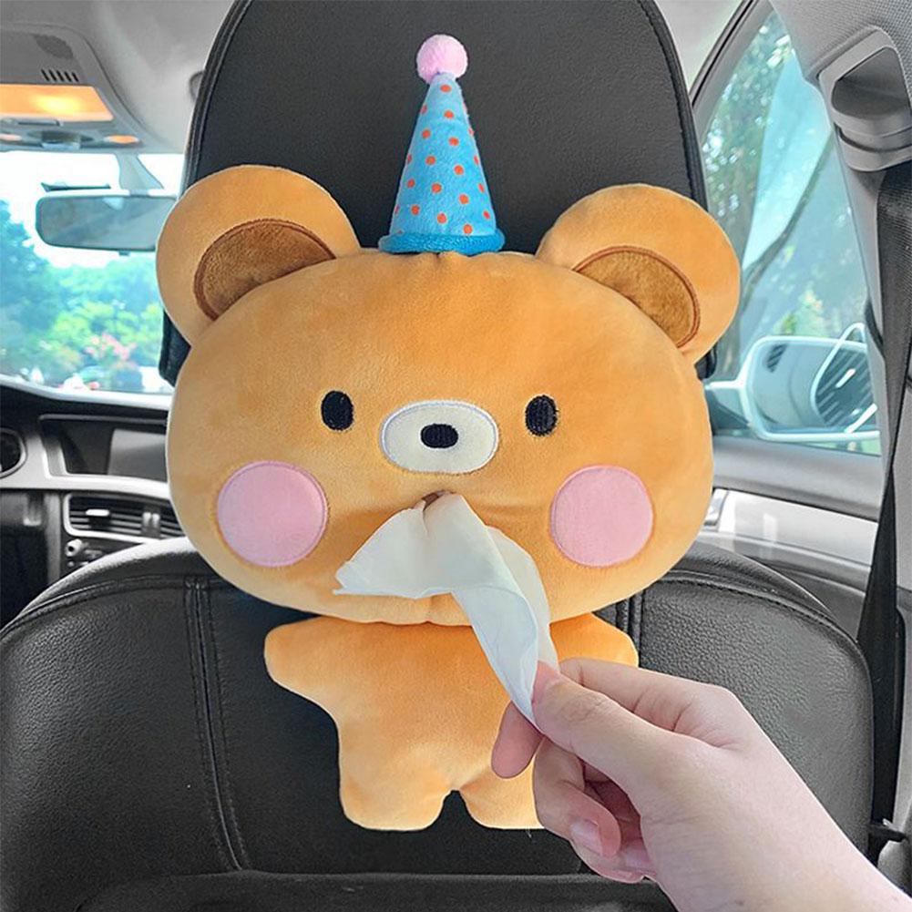 Милый держатель для салфеток в машину, держатель для коробки для салфеток в машину, плюшевая коробка для салфеток, автомобильные коробки для салфеток в машину, коробка для хранения салфеток P1L9