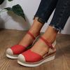 Women Closed Toe Wedge Sandals Women 2025 Summer Buckle Strap Gladiator Shoes Woman Fashion Espadrilles Platform Sandalias