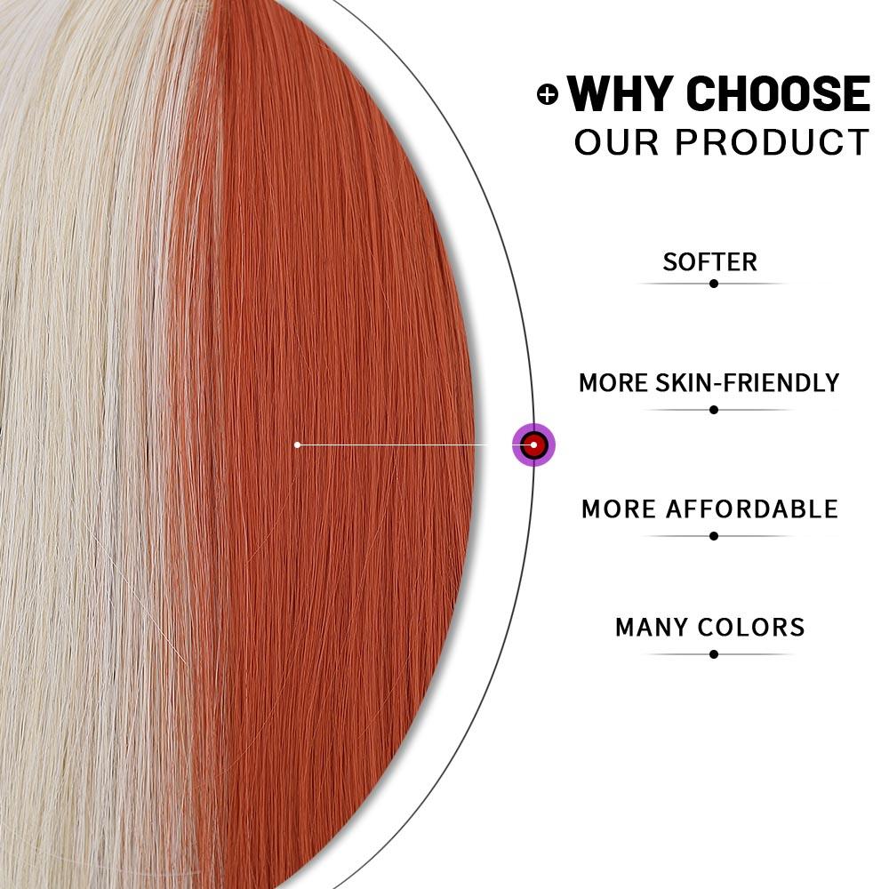 Blonde Red Short Bob Wig Synthetic Wig For Women With Bangs Lolita Cosplay Party Natural Hair Heat Resistant Fiber Wigs