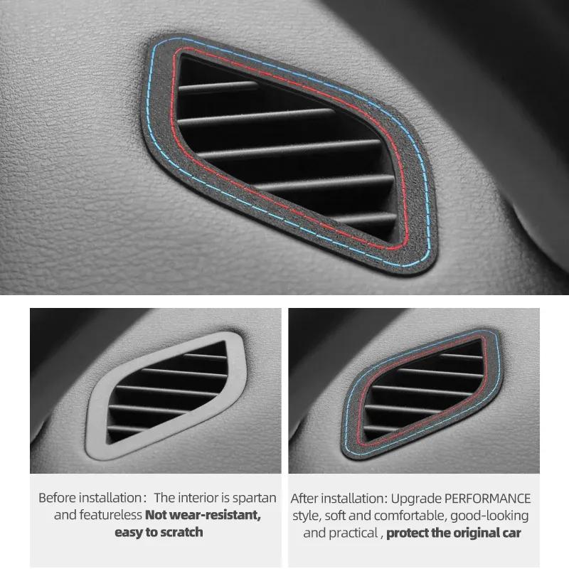 Для BMW X1 E84 2010-2015 Из Алькантары Накладки на боковые воздуховоды панели приборов Стикеры Аксессуары для тюнинга интерьера автомобиля