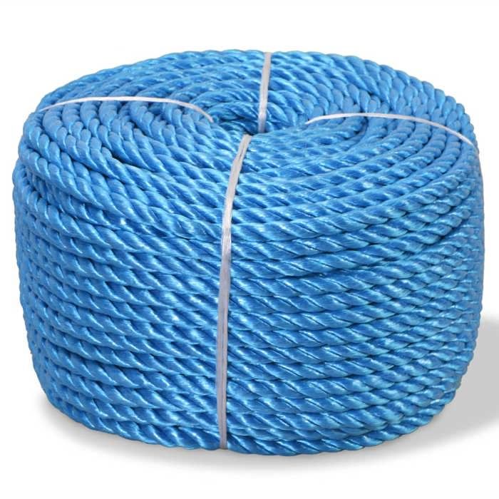 VidaXL Twisted Polypropylene Rope 12 Mm 100 M Blue Construction Cable 91306