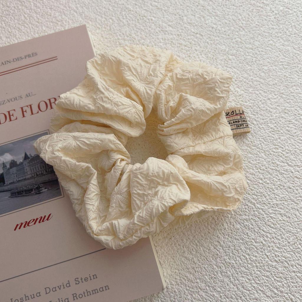 Solid Color Wrinkled Bubble Texture Hair Accessories - Korean Style Rubber Band