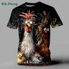 Funny Men's Clothing Animal Chicken Print T Shirt Men Casual Mens Clothing Short Sleeve Tee O-Neck Pullover Oversized T-shirt