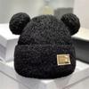 Warm Beanie Hat Cute Bear Ear Skullcap Casual Ear Protection  Women