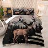Elk Pattern Quilted Quilt Set Jungle Style Bedding Set Suitable for Hunting Lovers Bedroom Decoration All Seasons