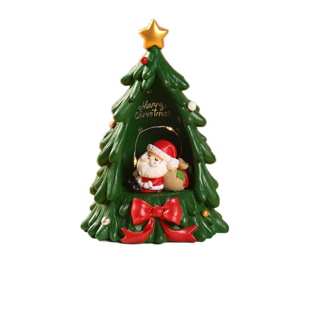 Мини-фигурка рождественской елки, нежные елочные украшения, рождественская ночная иллюминация