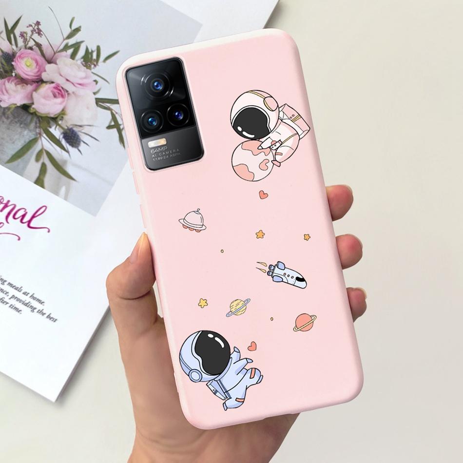 Чехол для Vivo V21e Чехол Vivo V21E 4G V 21E V2061 Милый Мультяшный Конфетный Цвет Мягкий Силиконовый ТПУ Задняя Крышка Телефона
